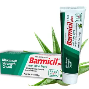 Barmicil Plus Extra Strength Anti-Itch Cream with Aloe Vera 1oz (25g) for Moisturizing and Itch Relief Mild Moisturizers Healthcare Treatment