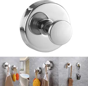 Suction Cup Hooks for Door Wreaths,2026 Upgrade No-Drill Hooks,Stainless Steel Waterproof Suction Cup Hook,Rustproof Holder Towel Hooks for Bathroom Wall,Kitchen,Glass,Tile(Silver) blade stand hangers