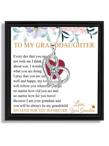 1 piece infinite heart pendant necklace birthday holiday blessing suitable for granddaughter elegant style love gift box with blessing card and box