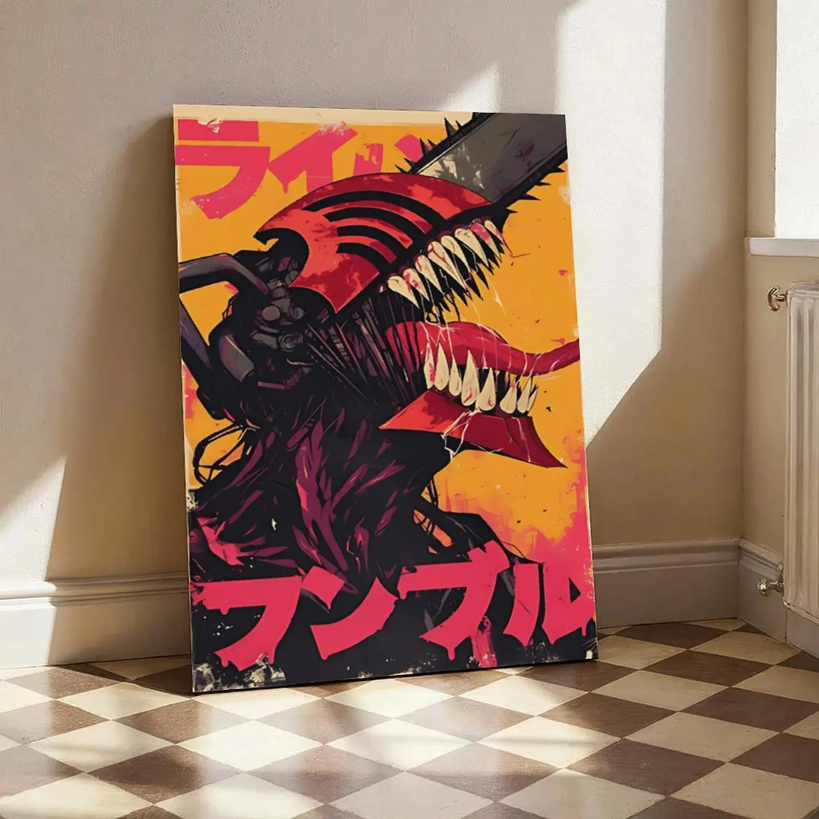 Chainsaw Man Denji Anime Poster Print - Artistic Japanese Artwork, Minimalist Aesthetic Home Decor, Anime Decor for Kitchen & Room Wall Art (Home Supplies Posters & Prints), Decoration