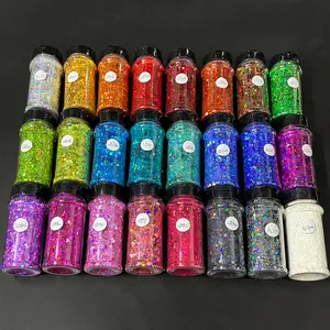 Holographic Chunky Eyeshadow Glitter 2oz 56g Cosmetic Glitter for Body Face Hair Nails Arts Crafts DIY Resin Tumblers Christmas Halloween Sequins Flakes