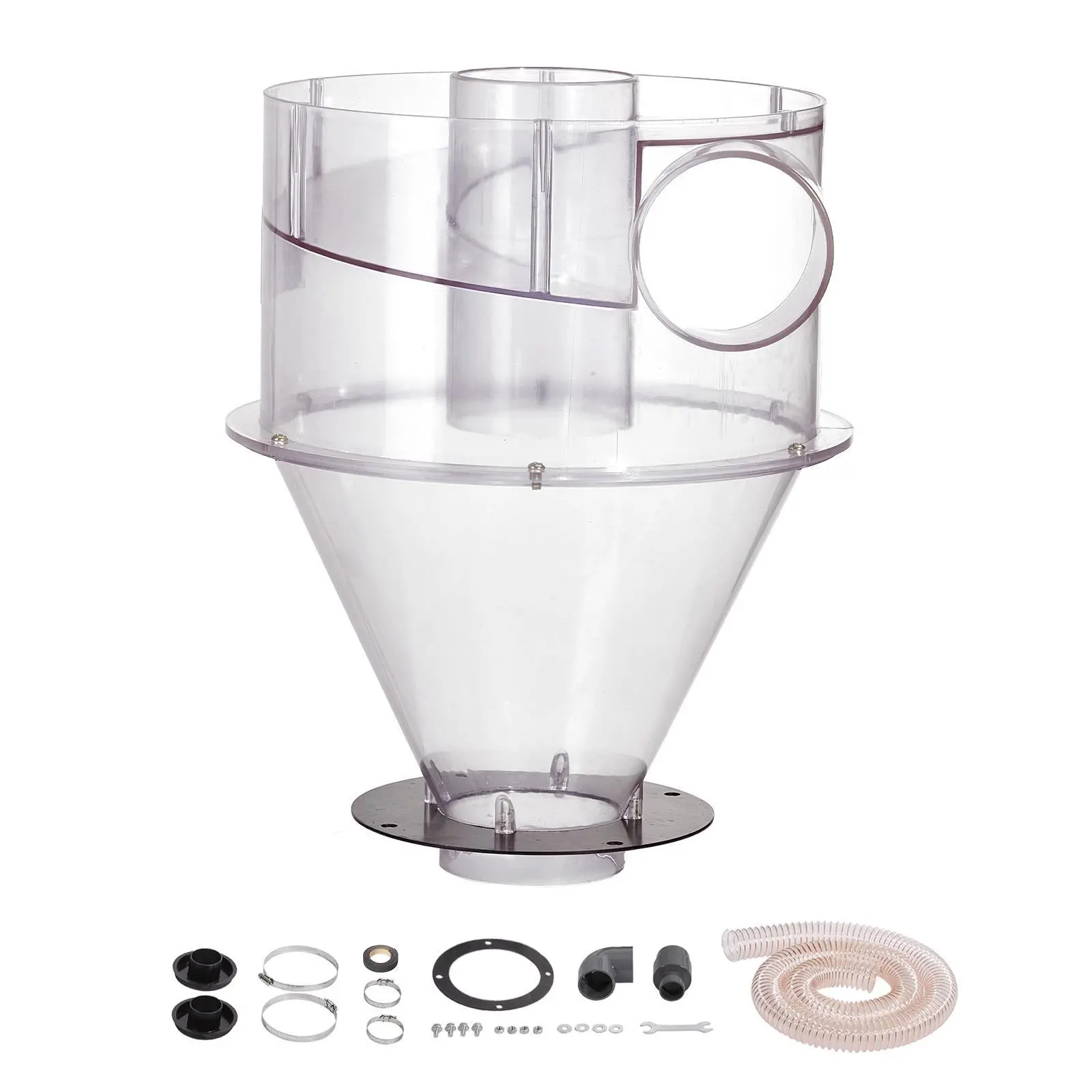 【Backtoschool】VEVOR Cyclone Dust Separator, 4" Retrofit Cyclone Separator for Dust Collectors, ABS Dust Deputy With 2" Hole O.D. Connector & Hose for Wet/Dry Shop Vacuums, Fits 5-10 Gallon Tank (Tank Exclude)