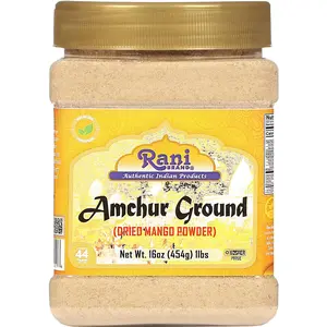 Rani Amchur (Mango) Ground Powder Spice 16oz (1lb) 454g PET Jar ~ All Natural | Gluten Friendly | Vegan | NON-GMO | No Salt or Fillers | Kosher | Indian Origin