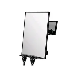 Shower Mirror for Shaving with Squeegee Razor Holder & Swivel 360°Rotation Adjustable Mirror Accessories for Bathroom Holds Razors Ultra Strong Adhesive