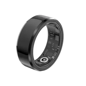Smart Ceramic Ring with Health Tracking and Notifications Stylish Waterproof Fitness Ring for Men Women Sleep Monitor Heart Rate Activity Tracker Rechargeable