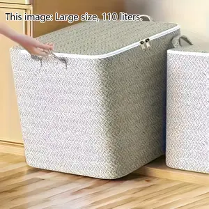 Extra Large Foldable Storage Box, Fabric Organizer with Flip Lid, Space Saving, Easy Clean, Versatile Usage, Ideal for Closet, Under Bed, Car Moving