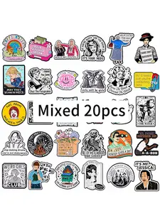 Random Mix 20pcs/set Cute Cartoon Design Enamel Brooches, Fashion Animal & Quote Badges, Clothing Backpack Accessories, Perfect Gift