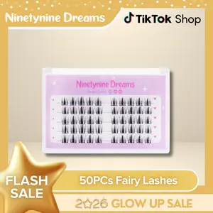 Ninetynine Dreams 50PCs Fairy Lashes | Lightweight Spiky Anime Manhua Douyin Lash Clusters — Ultra-Thin Band Waterproof Long-Lasting Reusable Pre-Mapped 10-13mm, C+ Curl Beginner Friendly Must-Have Makeup Essential False Individual Eyelashes