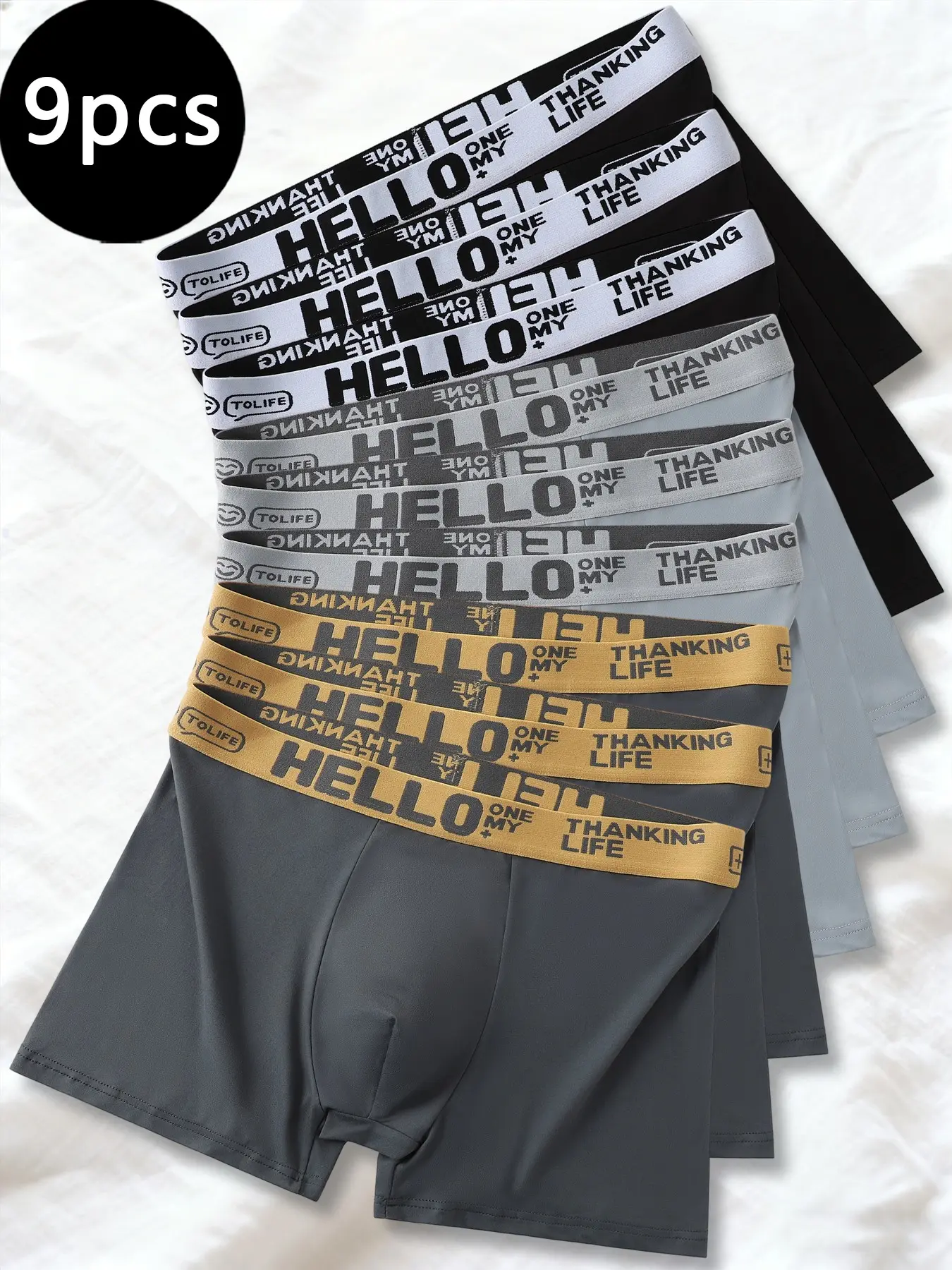 Multi piece set, men's underwear, fashionable matching men's underwear, Fitted Plain boxer Activewear Athletic Workout sports underwear set - casual training versatile boxer boxer shorts Letter Boxer Briefs