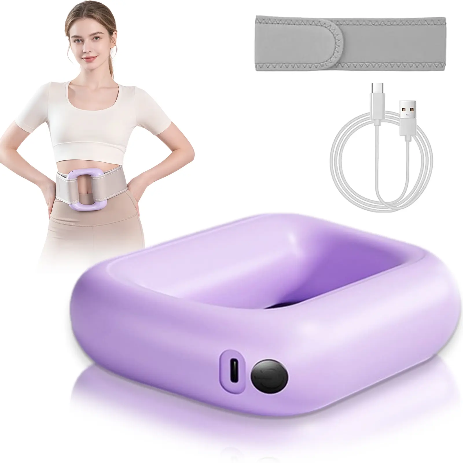 Portable Vibrations Cordless Vibration for Whole Body - 5 Speed Levels Neck & Shoulder Muscle Relief Deep Tissue Percussive Massager for Relaxation Pink & Gray Design