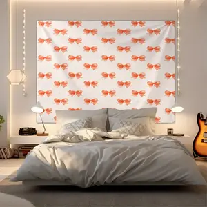 Bow Series Cute Romantic Sweet Decorative Tapestry, Gentle Healing Girlish Aesthetic, Photo & Party Backdrop, Housewarming Birthday Valentine's Day Christmas Gift