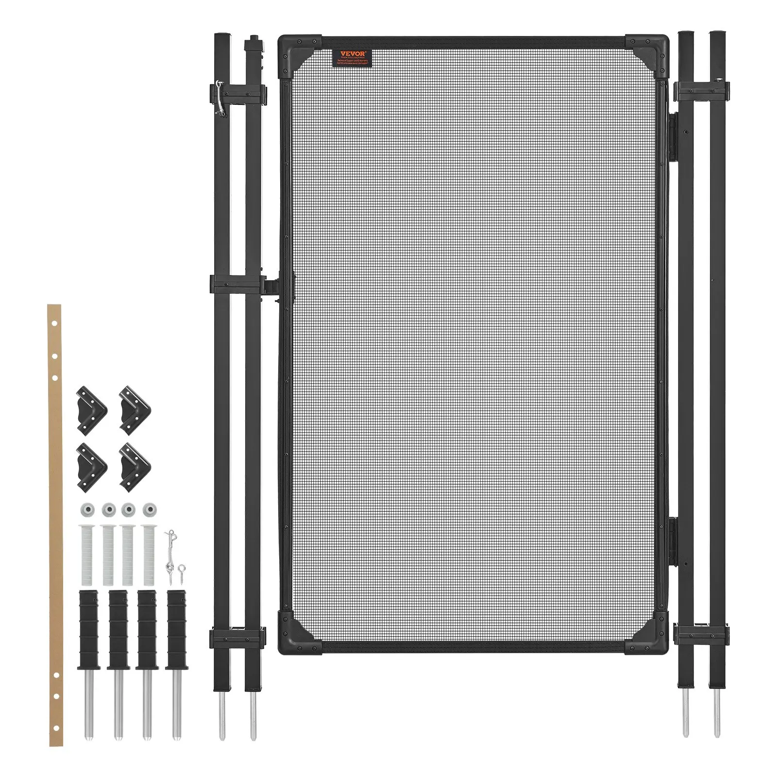 【DealsForYouDays】VEVOR Pool Fence Gate, 4 x 2.5 ft Inground Swimming Pool Fences Gate, Outdoor Security Fencing Door Kit with Self-Closing and Self-Locking Design, 352 gsm Teslin PVC Mesh, Easy Installation, Black