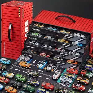 [Mother's Day]48-Piece Tin Box Pull-Back Car Set | Mini Racing Car Toy forBoys and Girls, Perfect for Children's Day, Christmas, NewYear, Birthda ,easter Gifts, Pull-Back Car, Metal FrictionPowered Toy Car