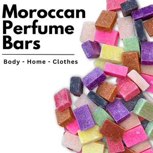 Moroccan Perfume Bars 25-30g Scented Freshener for Body Home Clothes Floral, Fresh, Musk, Amber, Citrusy, Floral Aroma- Natural Carob Tree Resin - Fragrance - Decor