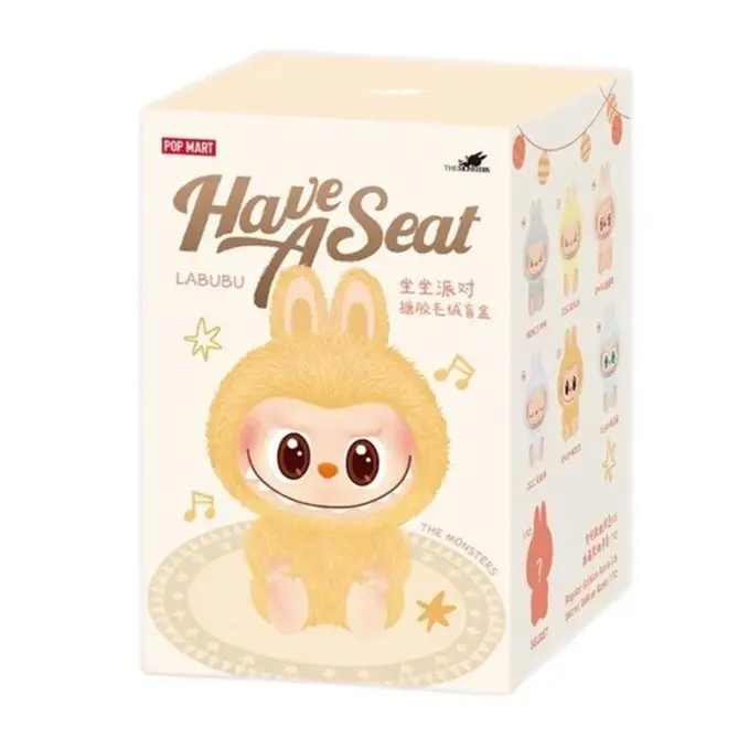 POP MART The Monsters Labubu Have a Seat Series, Whimsical Seated Pose Collectible Blind Pack with Chance of Chase, Random Pack