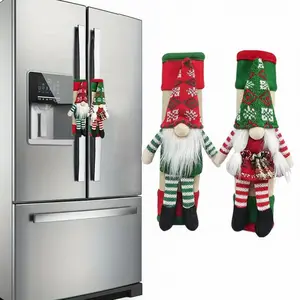 Christmas Gnome Design & Fridge Door Handle Cover, 2/6 Counts & Cute Kitchen Appliance Door Handle Cover, Decorative & Refrigerator Door Handle Protector