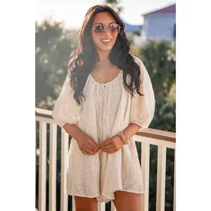 Delicate Charm Eyelet Romper