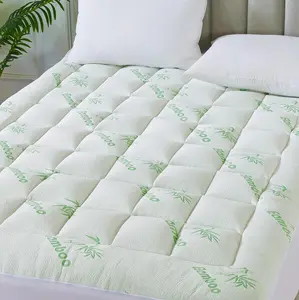TIKTOK Shop  Ultra Soft Queen Size Mattress Topper - Viscose Made from Bamboo Pillow Top Mattress Pad for Back Pain Relief - Naturally Cooling for Hot Sleepers, Green