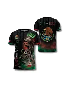 Mexico Aztec Warrior 3D All Over Print T Shirt, Mexican Flag Eagle Snake Graphic Tee, Cinco de Mayo Patriotic Unisex Gift, for Men Women
