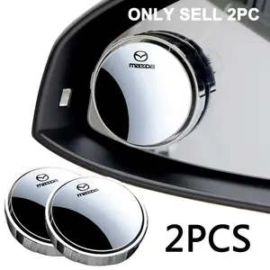 2Pcs Round Frame Convex Blind Spot Mirror Wide-angle Adjustable Rearview Mirror For Mazda 2 Mazda 3 MS Mazda 6 CX-5 CX3 Car Accessories