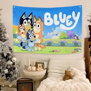 Cartoon Blueys Flags Flag - Ultra Soft Skin-Friendly Machine Washable Fade Resistant Banner Decoration Items | HD Print Lightweight Durable Outdoor Indoor Garden Flag