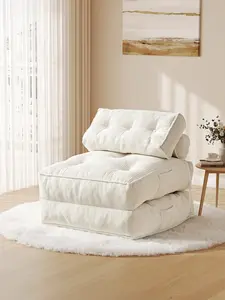【CategorySelect】ONBRILL Folding Sofa Bed with Pillow, Convertible Sleeper Chair with Back Support, Corduroy Portable Fold Out Chair Bed, Comfy Floor Sofa Lounge for Living Room, Single