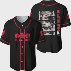 K-pop Boy Band Baseball Jersey Jersey, Bangtan Baseball Jersey Shirt, Print Baseball Jersey, Sport Jersey for Men and Women, Baseball Jersey Style