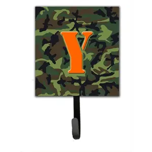 Carolines Treasures  Letter Y Initial Monogram - Camo Green Leash Holder Or Key Hook