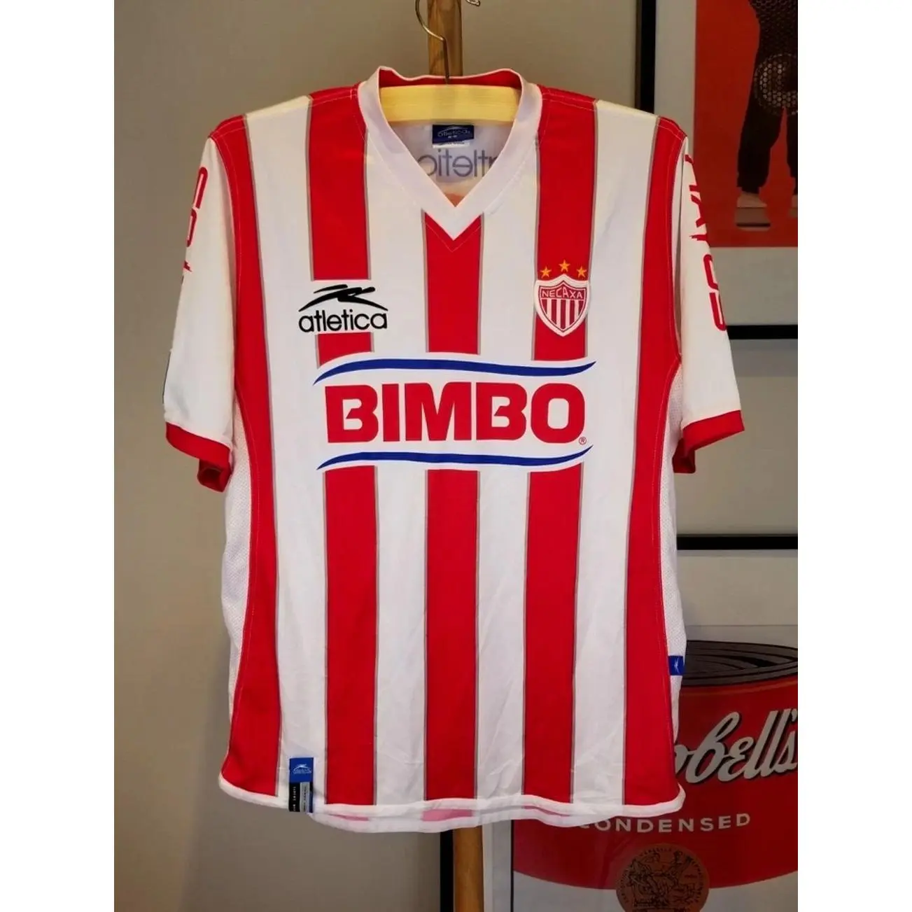VINTAGE 2002 CLUB NECAXA BIMBO ATLETICA MEXICO RAYOS SOCCER HOME AOP JERSEY T3V