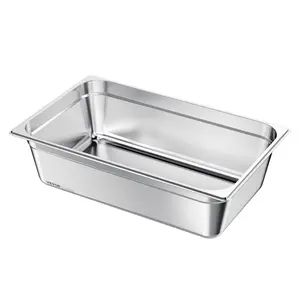 VEVOR 1 Pack Stainless Steam Hotel Pan, Full Size Table Steam Pan, Anti Jam Restaurant Supplies Reusable Rustproof Catering Storage for Home, Party, Restaurant, Hotel, Buffet
