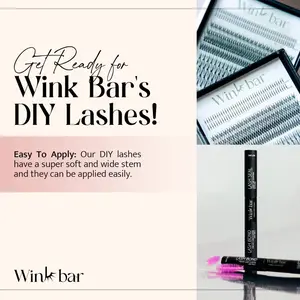 Winkbar Famous DIY Lash Kit Long Lasting Anime Lash Extension Biotin & Vitamin E Vegan Alcohol Free Gentle Formula Upgraded Brush Strong Hold Quick Drying