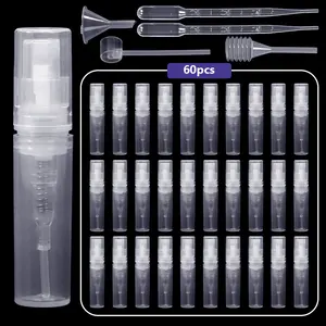 60pcs Perfume Sub-bottling Spray Empty Bottle Mini Sample 0.07oz Plastic Buckle Empty Bottle