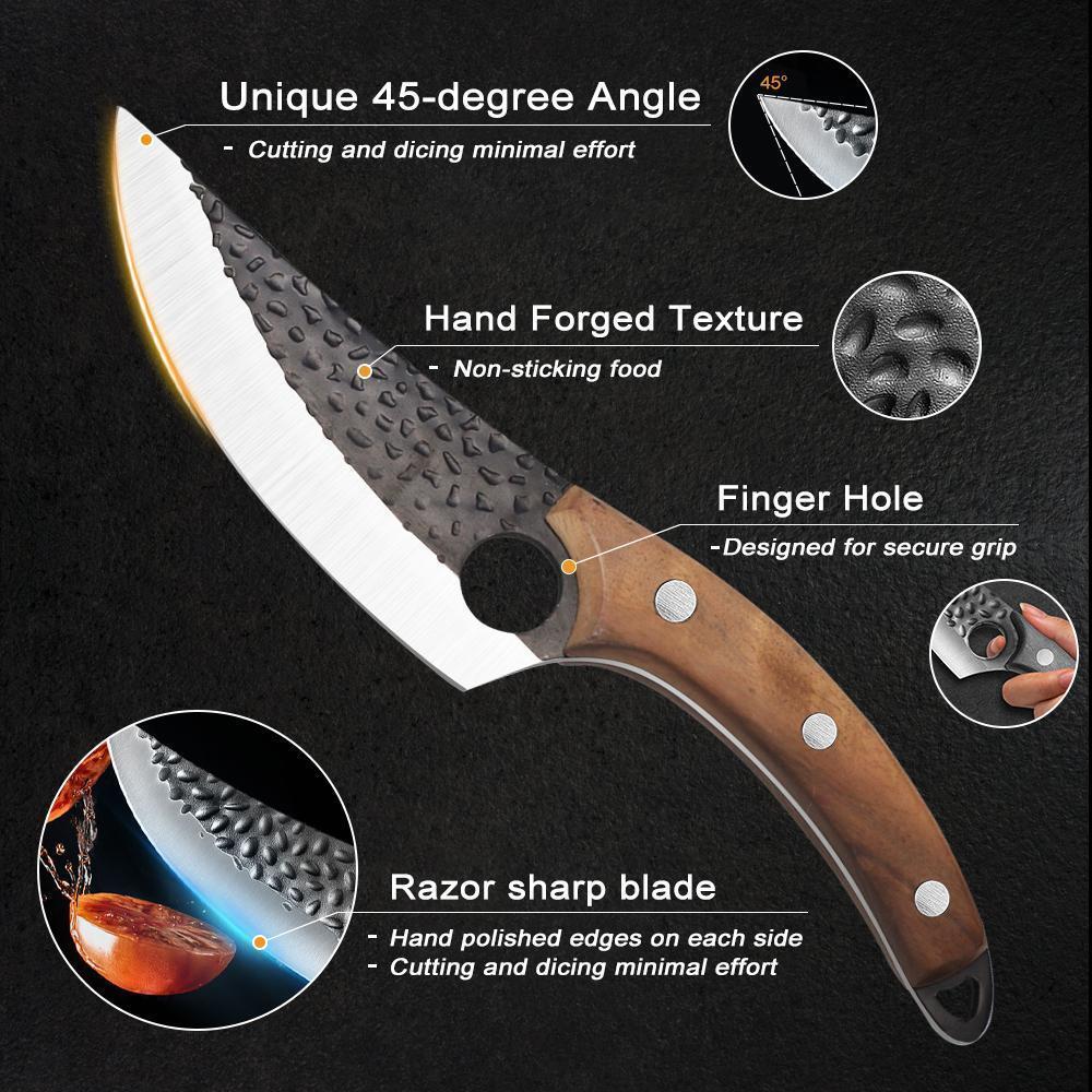 Forged Chef Knife Kitchen Butcher Boning Cleaver Knife,  Full Tang Japanese Kitchen Boning , Best Gift for BBQ   Wooden Knives Meat