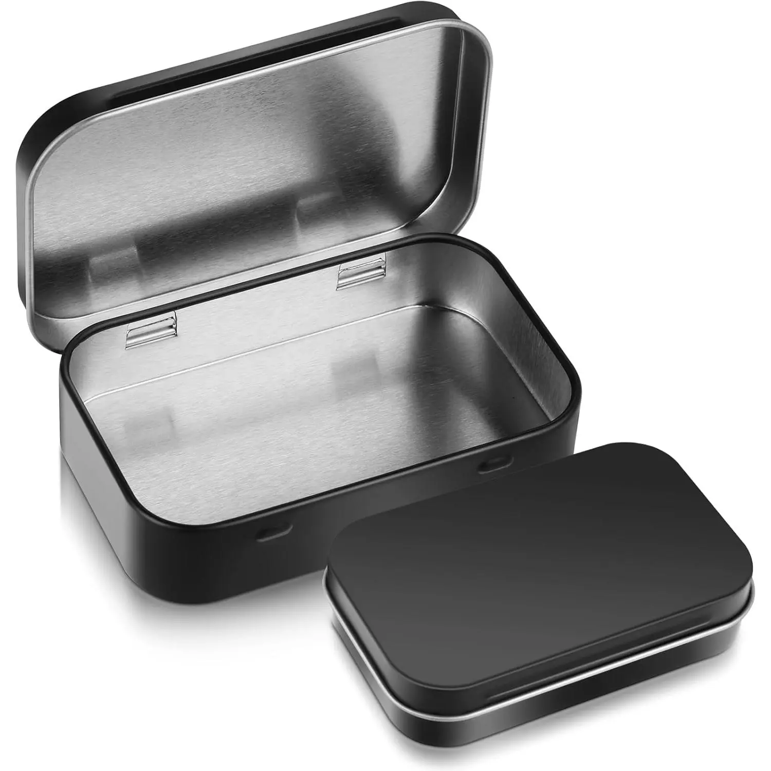 Metal Rectangular Empty Hinged Tins Tin Containers Empty Metal Tins Box Small Empty Tins with Lids Rectangular Hinged Tins Mini Portable Box Containers for Storage Candies Jewelry Crafts