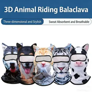 3D Animal Print UV Protection Face Mask – Funny Dustproof Balaclava for Cycling, Running & Outdoor Sports, Full Face & Neck Cover Sun Shield