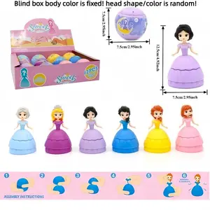 12 Pcs Perfect pre‑filled Easter eggs Blind Bag for your little princess! Your little girl will love turning these Easter eggs into adorable princess surprise toys!