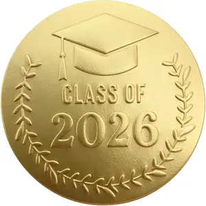 100 Pack Class of 2026 Graduation Stickers -  Foil Embossed Labels for Graduates - Metallic Foil Envelopes Seals for Invitations,  and Candy Bag & Party Favors (Class of 2026 )