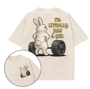 I'M LITERALLY JUST A GIRL printed Gym T-Shirt, Gym 2025 Shirt, Graphic Gym Shirt, Vintage Washed Tee Conton, Gym Shirt Women, For Men, Ful Size