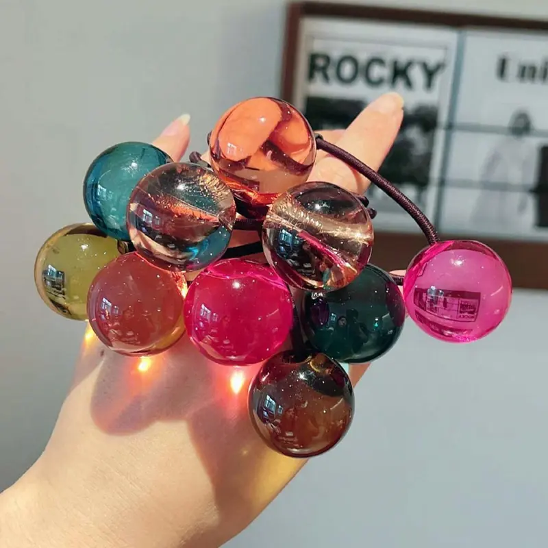 Beaded Hair Tie, High Stretch Hair Tie, Fashionable Hair Accessories for Women & Girls, Minimalist Headwear Suitable for Thick Hair, Elastic Hair Accessory, Hair Style Accessory, Hair Decor