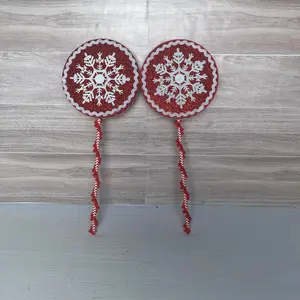 Peppermint, Snowflake with Ric Rac trim Foam Lollipops (2) (Copy)