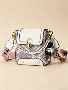Ladies' mobile phone bag, mini ladies' shoulder bag, contrasting color ladies' shoulder bag, Flap Bag, Crossbody Purse, flip design, adjustable shoulder strap, multiple colors to choose from