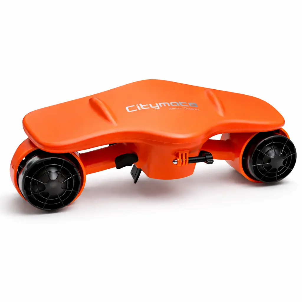 Orange Dual Motor Underwater Sea Scooter 40 Min Runtime Floating Design for Snorkeling Pool Fun Family Adventure