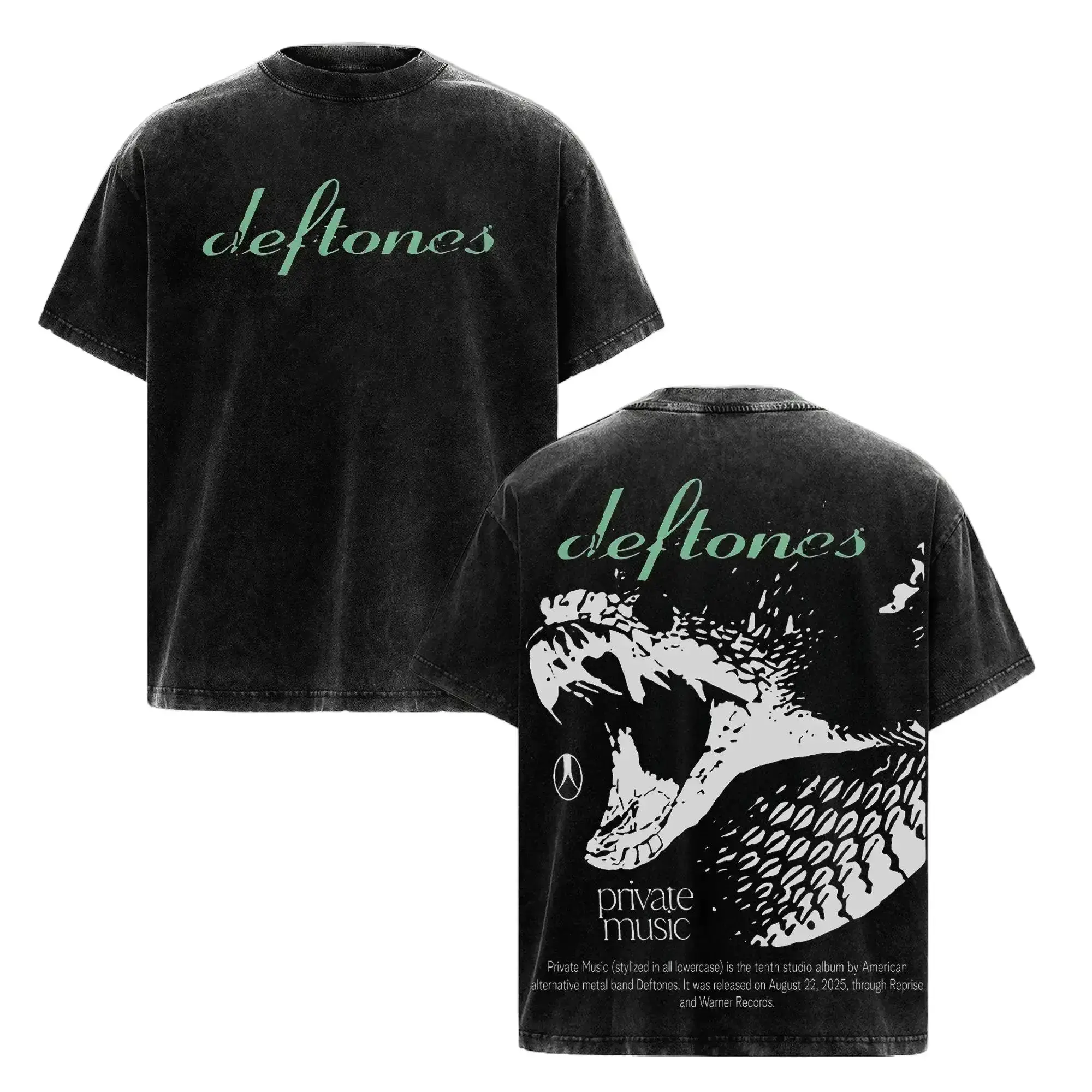 Vintage Wash Graphic Tshirt for Men, Heavy Cotton Oversized Tee in a Relaxed Fit, Alternative Metal Snake Print Streetwear, Cold Machine Wash, Graphic Print