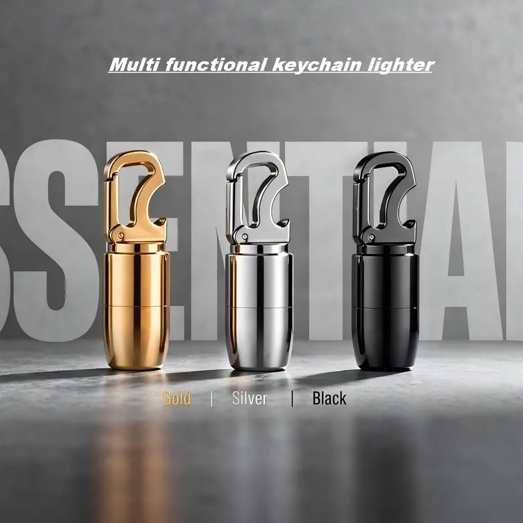 Multifunctional EDC Keychain Tool, Mini Metal Lighter with Bottle Opener and Magnetic Base - Cool Guys Gifts for Camping and Travel, Tools And Gadgets, Keychain For Car Keys, Men's Stuff, Outdoor Gadgets, Unique Gifts For Man