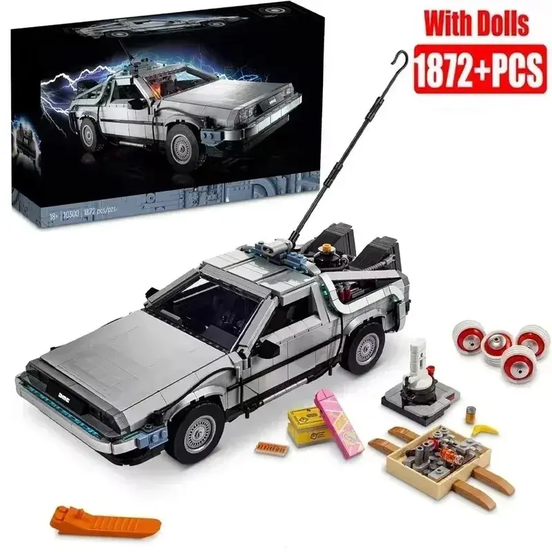 2026 New Back to the Future Time Machine Mechanical Vehicle Building Blocks Car Model 10300, Kids Adult Toy, Birthday Gift for Boys Girls, Building Sets