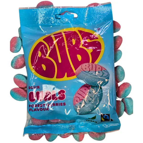 Bubs Forest Berries Gummy Sweets - 90g Swedish Imported Snack, Gelatin-Free, Foam Texture, Sweet Flavor Candy