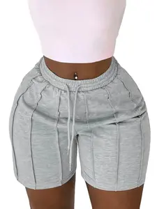 Women's Plain Drawstring Waist Shorts, Casual Elastic Waist Pocket Shorts for Summer, Ladies Bottoms for Daily Wear, Womenswear