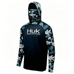 2026 New Extra Large Men's Fishing Hoodie Jacket, UPF 50+ UV-Protective Long Sleeve with Integrated Face Cover, Comprehensive Coverage Casual Professional Fishing Clothing