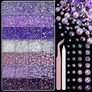 22000 Flatback Pearl and Rhinestone Set, Resin Rhinestones, Mixed Sizes Half Gemstones, DIY Crafts for Nails, Face, Eyes, Bottles, Shoes, Diy Nail Kit