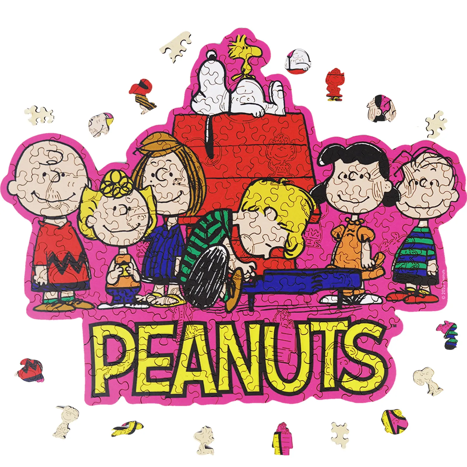 PEANUTS Officially Licensed Snoopy Friends Wooden Puzzle for Adults, Laser-Cut 200 Unique Shaped Pieces, 5MM Thick, 13"x11", Eco-Friendly Packaging, Collectible Value, Discovery & Challenge, Ideal for Birthdays, Gifts for Families